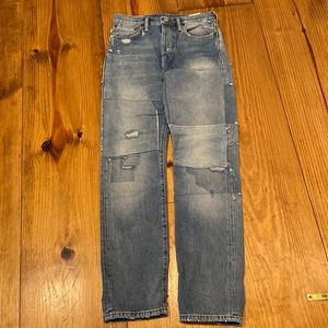 Acne Studios size 26 distressed button fly jeans, never worn